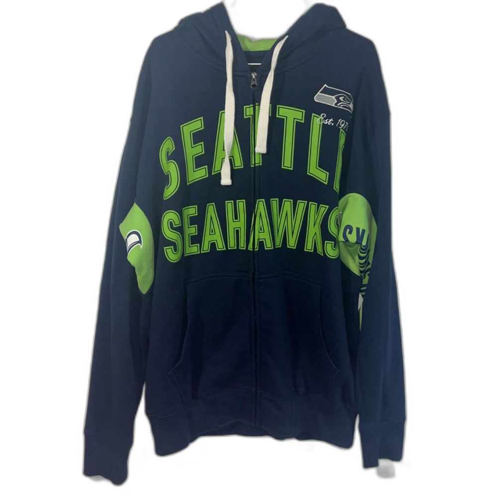 Seattle Seahawks Hoodie NFL Football Pullover Jacket Embroidered men's L